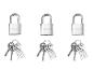 Trois cadenas argentés avec leurs trousseaux de clés.