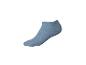 Une chaussette de cheville bleu clair sur fond blanc.