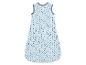 Gigote bébé à pois bleus et gris.