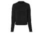 Pullover noir à manches longues avec un motif de câble.