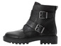 Bottines noires à boucles.