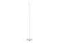 Lampadaire LED blanc et mince avec une base ronde.