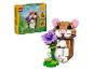 Ensemble de construction avec figurine de hamster et fleur, modèle 3-en-1