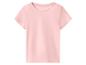 T-shirt rose uni à manches courtes pour femme