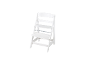 Chaise haute bébé en bois blanc avec siège et repose-pieds réglables