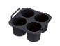 Support en silicone noir pour 4 tasses avec poignées, marque SilverCrest.