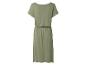 Robe midi décontractée kaki pour femme avec manches courtes et taille élastique.