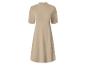 Robe beige à manches courtes et col montant