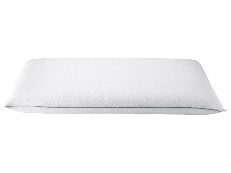 Oreiller blanc matelassé avec un liseré gris