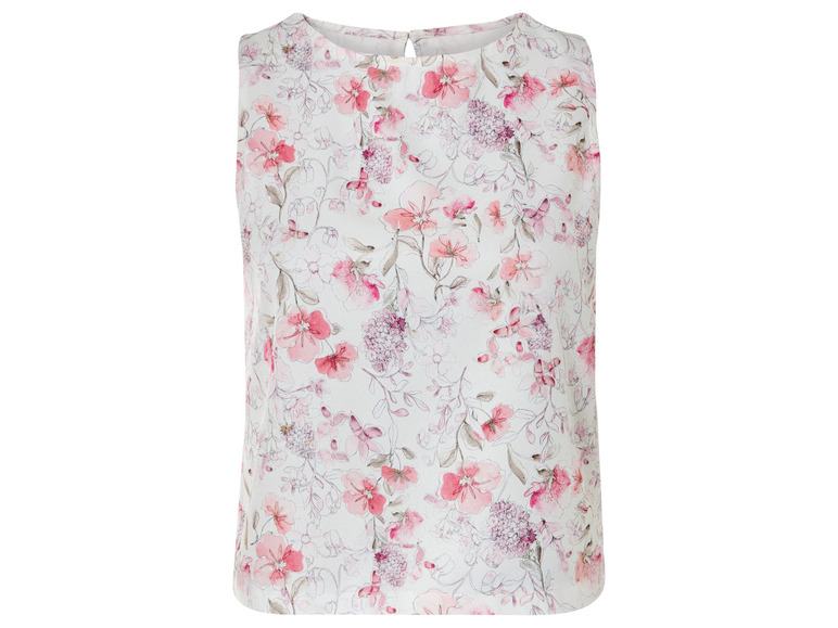 Chemise sans manches à imprimé floral rose
