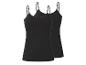 Deux débardeurs noirs pour femme à fines bretelles