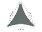 Schéma d'une voile d'ombrage triangulaire avec des dimensions.
