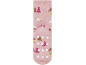 Chaussettes antidérapantes roses pour bébé avec motif d'arbres et de cupcakes.