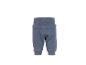 Pantalon de bébé bleu-gris en polaire avec taille et chevilles côtelées.