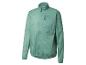 Une veste coupe-vent verte à fermeture éclair, idéale pour le cyclisme.