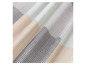 Tissu rayé en noir, blanc, beige et gris.