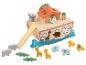 Jouet en bois Arche de Noé avec figurines d'animaux et de personnes.