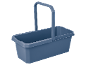 Panier de nettoyage en plastique bleu avec poignée