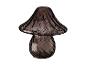 Champignon décoratif en verre nervuré marron foncé
