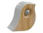 Capteur de maison intelligente moderne en bois et gris en forme d'oiseau