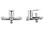 Robinetterie chrome : mitigeur et robinet douche.
