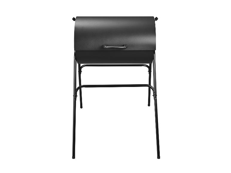 Barbecue noir avec couvercle et pieds