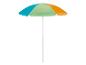 Parasol de plage bleu, vert et orange.