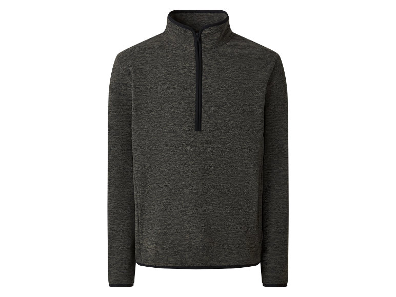 Une veste polaire gris foncé avec une demi-zip.