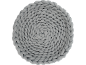 Tapis rond gris en grosse maille