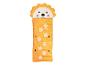 Sac de couchage enfant lion, motif pattes, couleur orange.