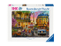 Puzzle de 1000 pièces représentant une scène de rue colorée à Paris avec la Tour Eiffel.