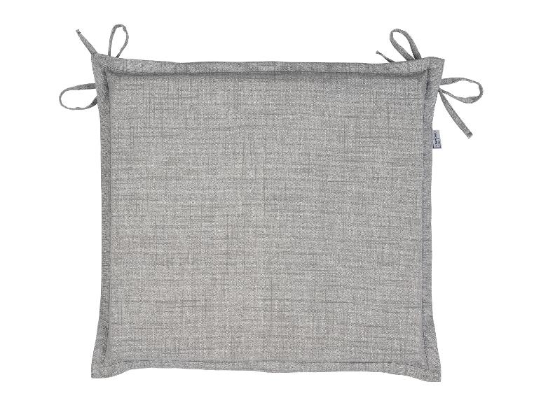 Un coussin gris Livarno Living avec des nœuds.