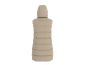 Gilet long pour femme avec capuche en beige, vue arrière
