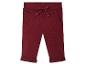 Pantalon bordeaux avec cordon et poches.