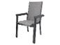 Chaise d'extérieur grise avec accoudoirs et tissu textile