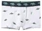 Caleçon boxer blanc pour enfants avec imprimé dinosaures verts et ceinture vert foncé