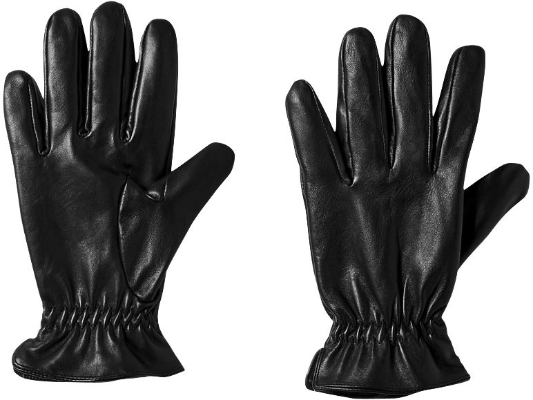 Une paire de gants en cuir noir pour homme.