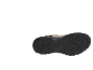 Semelle d'une chaussure de randonnée beige et noire avec une bande de roulement robuste.
