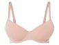 Un soutien-gorge rose avec des bonnets lisses.
