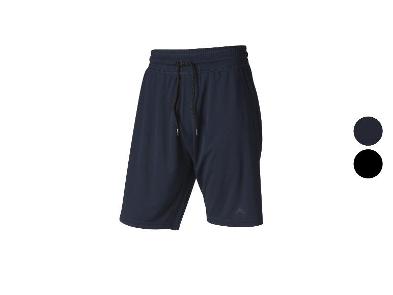 Short de sport homme bleu foncé avec cordon de serrage.