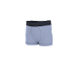 Caleçon boxer bleu clair avec ceinture élastique foncée.
