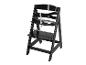 Chaise haute en bois noir pour enfant.
