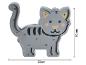 Veilleuse LED grise en forme de chat, de 20 cm de haut et 22 cm de large.