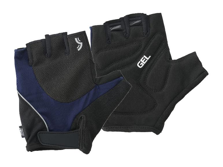 Gants de vélo, gel et mesh, noir et bleu marine.