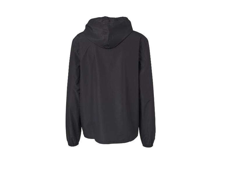 Veste noire à capuche, vue de dos.