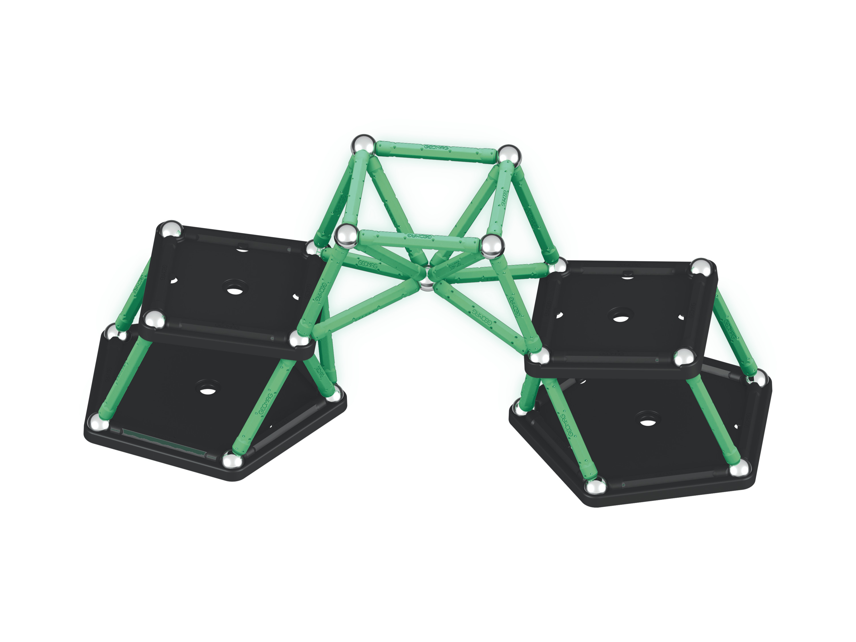 Geomag Jeu De Construction Magnétique Ecofriendly 60 Pièces Glow Noir - vue 4