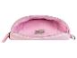 Un sac Esmée rose avec la fermeture éclair ouverte.