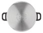 Vue de dessus d'une casserole en acier inoxydable SilverCrest.