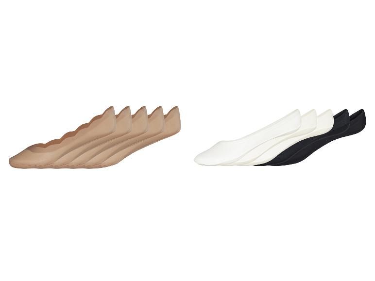 Chaussettes invisibles en couleurs beige, blanc et noir.