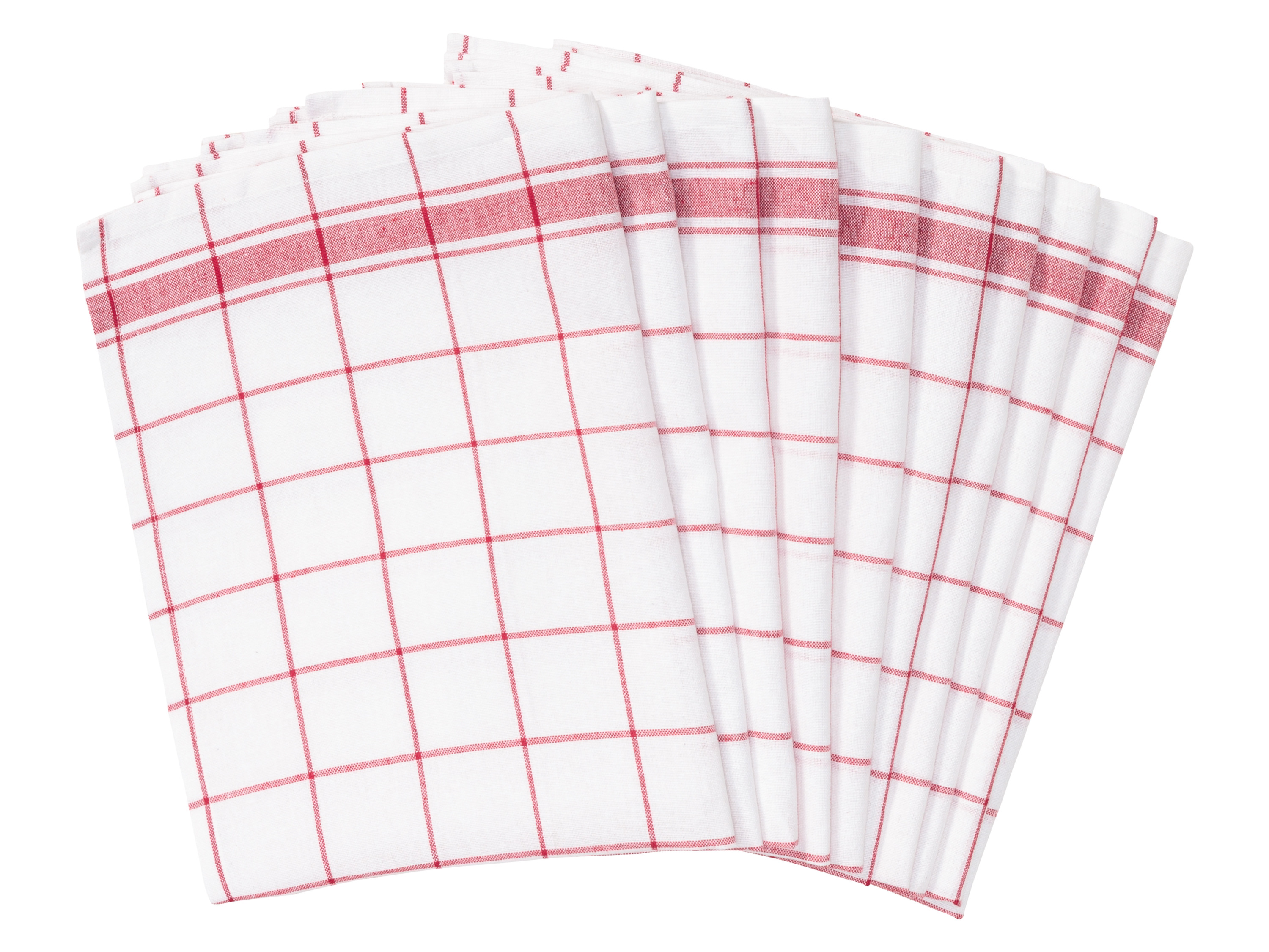LIVARNO home Lot de 10 torchons, 50 x 70 cm (rouge)